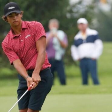 Charlie Woods, son of Tiger Woods, has Ryder Cup spot in sight with strong performance at Junior PGA