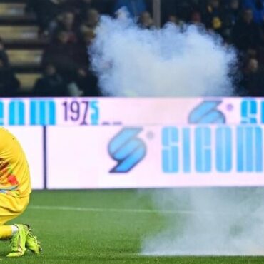 Firecracker explodes next to GK Emil Audero in scary moment in Serie A